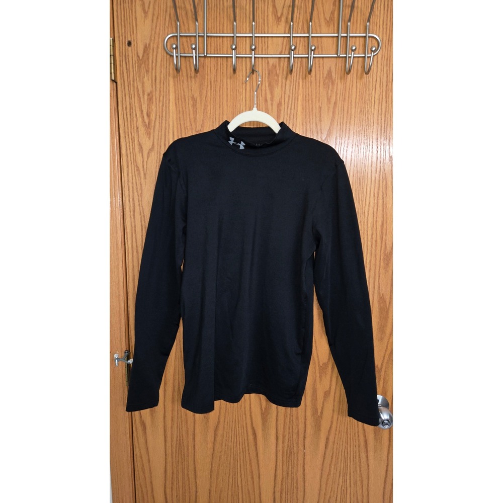Under Armour ColdGear Infrared Mock Neck Fitted Base Layer Black Mens Medium